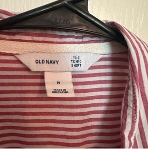 Old Navy Striped Red and White Tunic Shirt